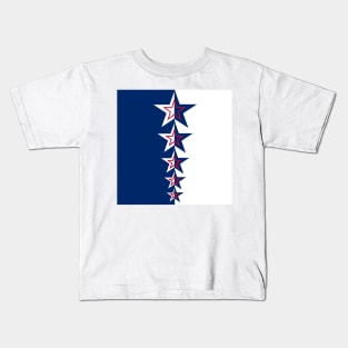 Retro Bold Red White and Blue Stars Kids T-Shirt